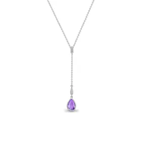 18ct White Gold Diamond And Amethyst Necklace