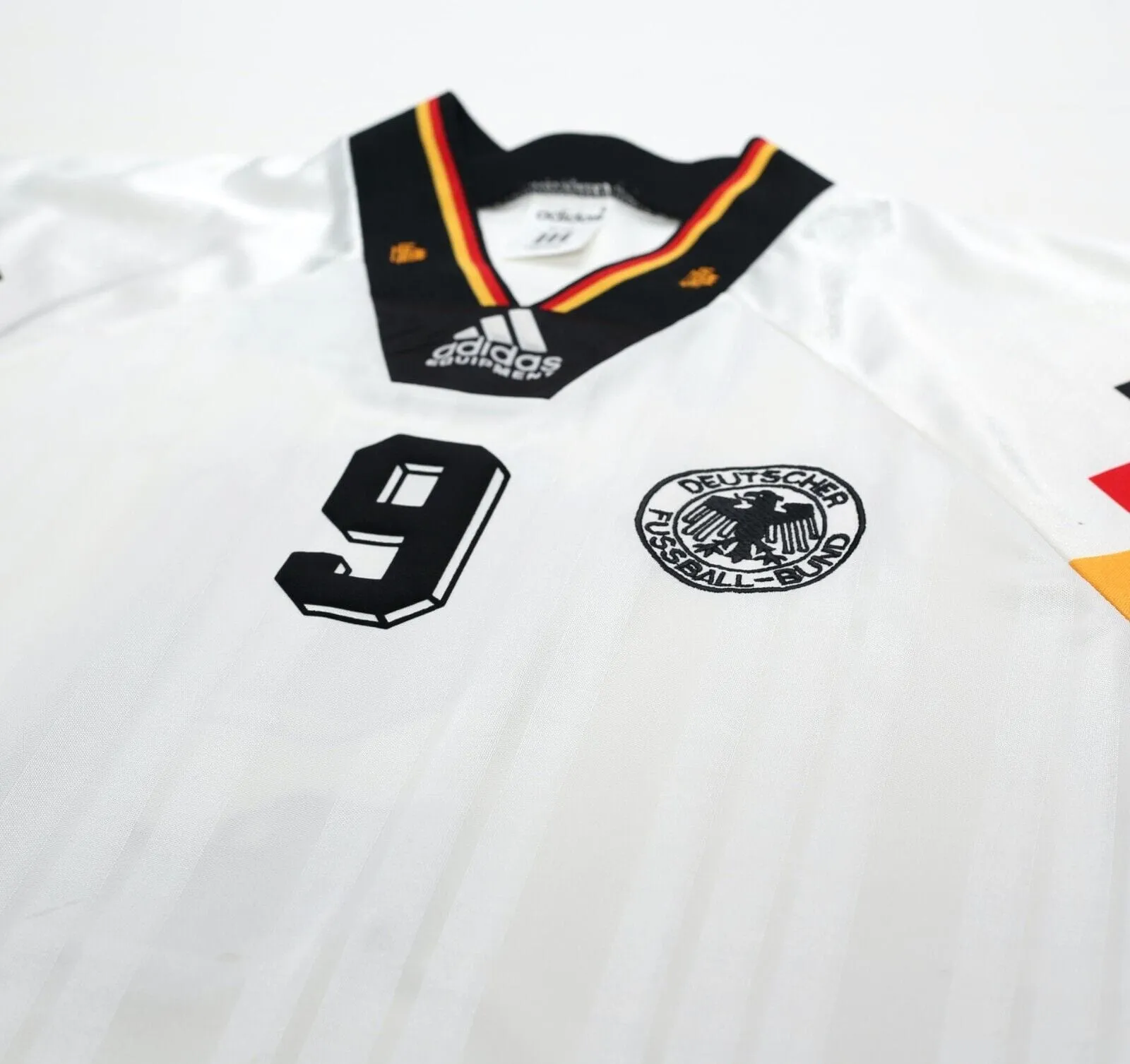 1992/94 VOLLER #9 Germany Vintage adidas Home Football Shirt (L) EURO 92