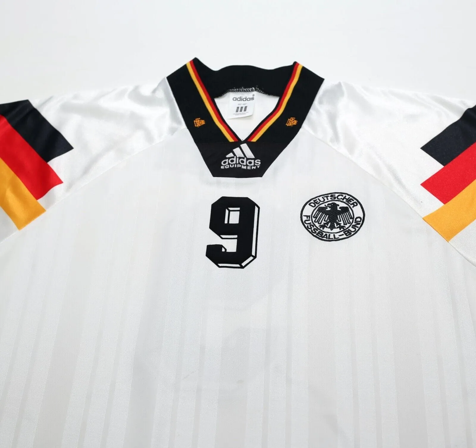 1992/94 VOLLER #9 Germany Vintage adidas Home Football Shirt (L) EURO 92