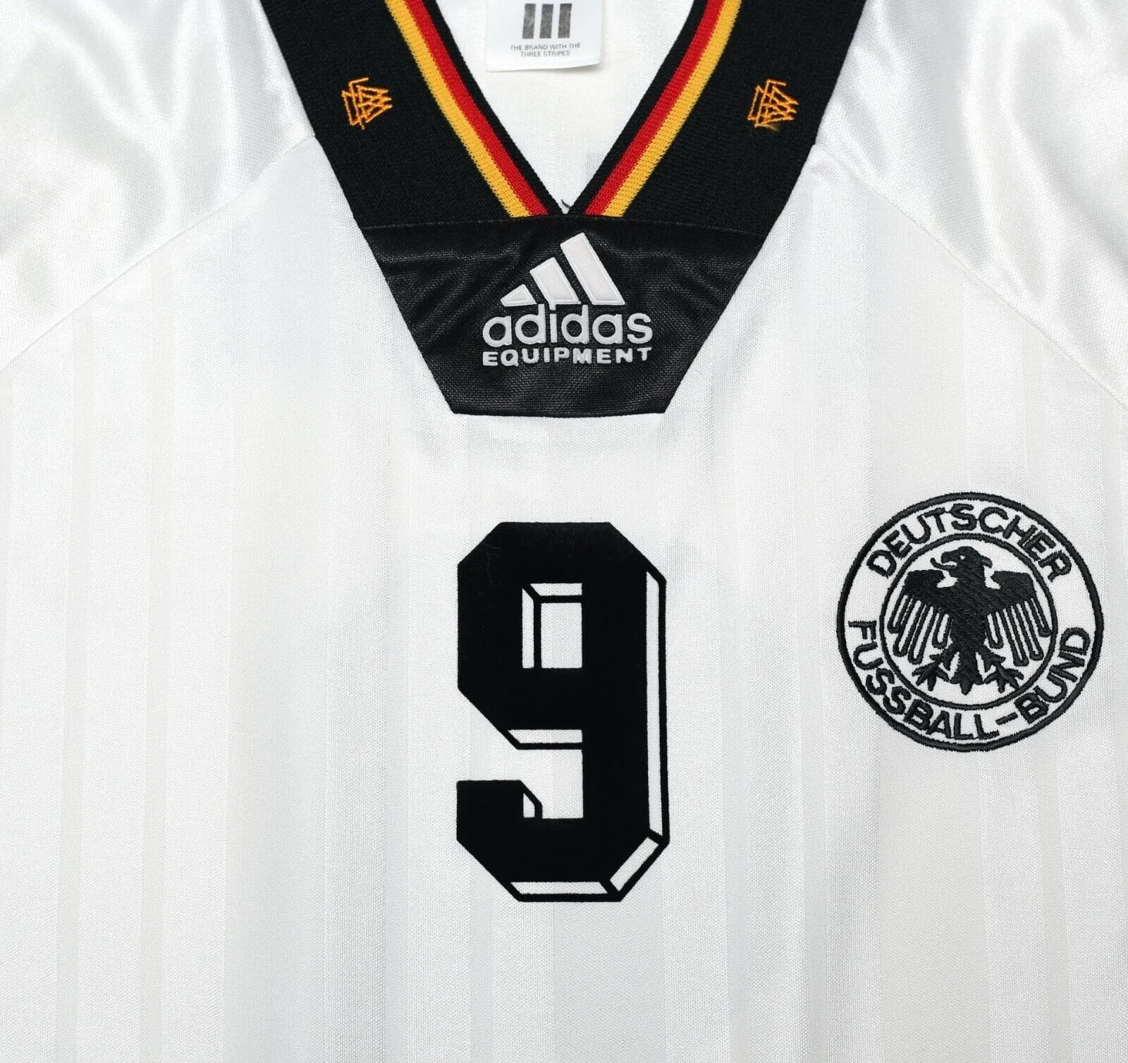 1992/94 VOLLER #9 Germany Vintage adidas Home Football Shirt (L) EURO 92