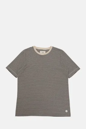 1x1 Stripe Tee Charcoal Ecru