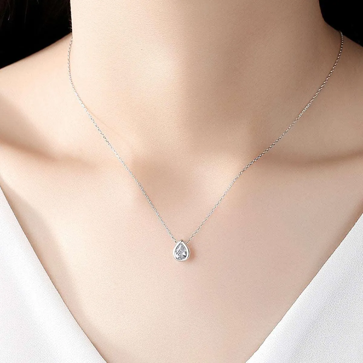 925 Silver Pendant Water Drop Necklace Accessories