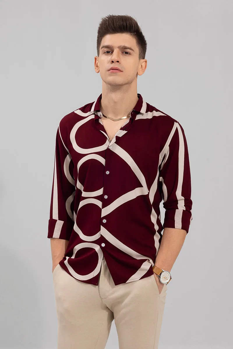 Abstract Circle Maroon Shirt