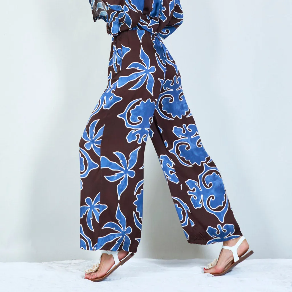 Abstract floral print trousers wholesale