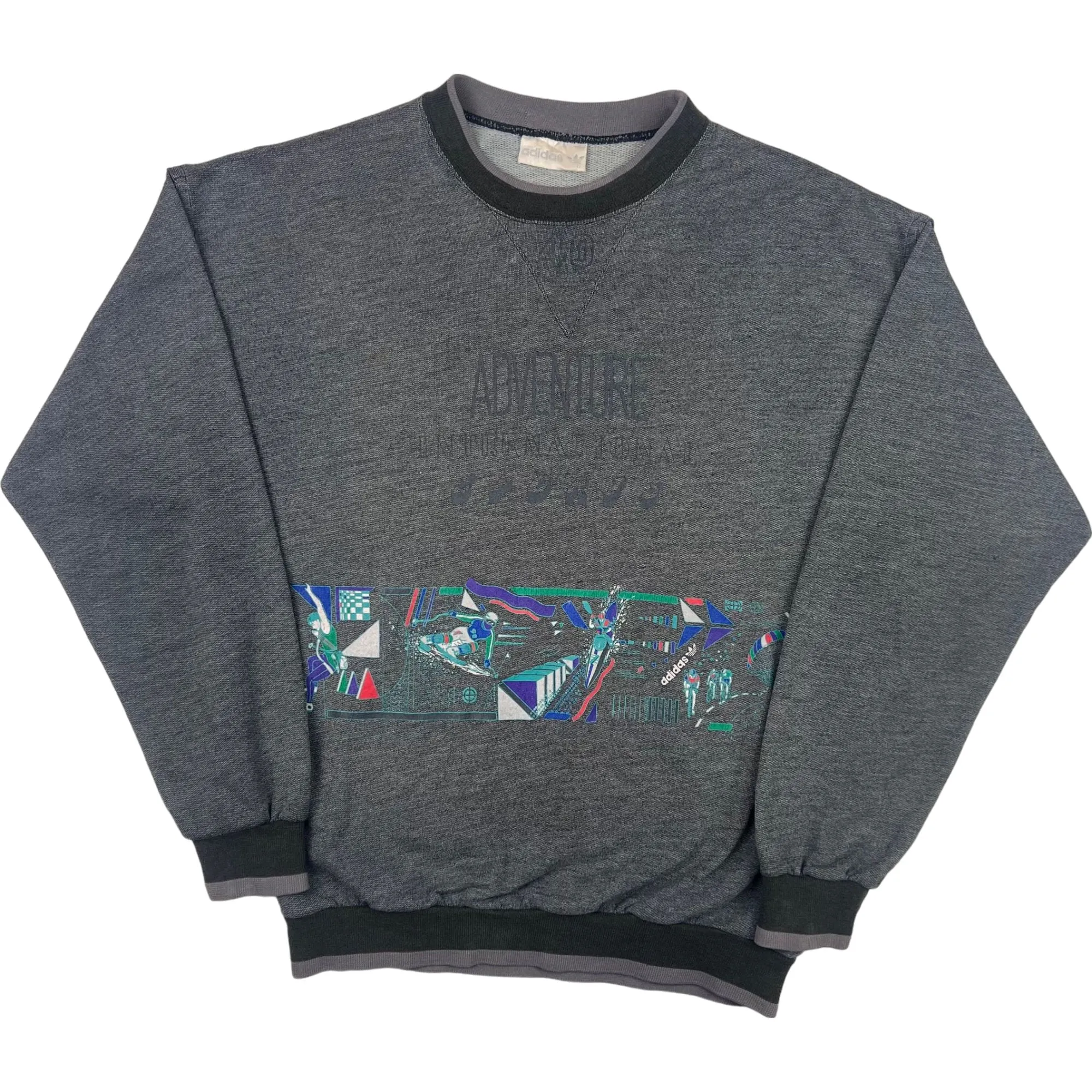 Adidas 90s Adventure International Sweatshirt Grey Rare