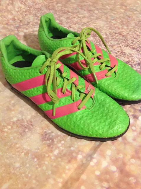 Adidas Green & Pink Cleats Size 4.5