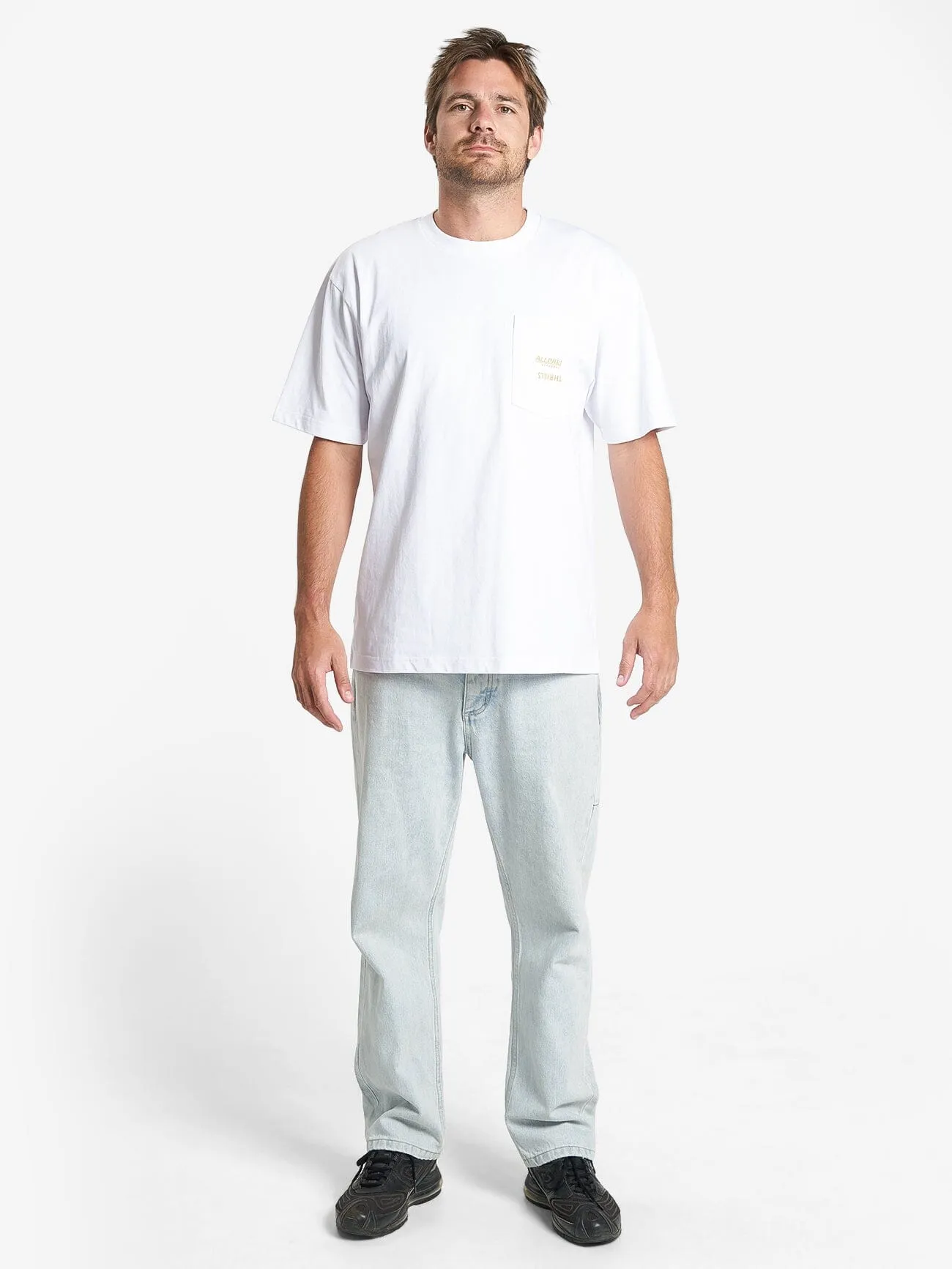 Allpress X Thrills Great Minds Drink Alike Oversize Pocket Tee - White