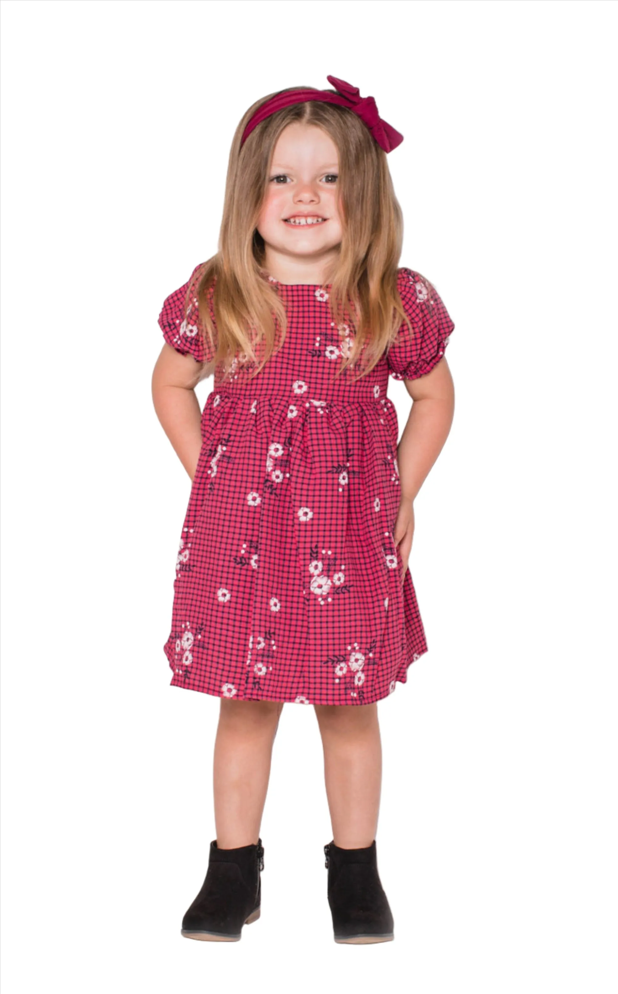 Baby Girl's & Little Girl's Burgundy Floral Dress