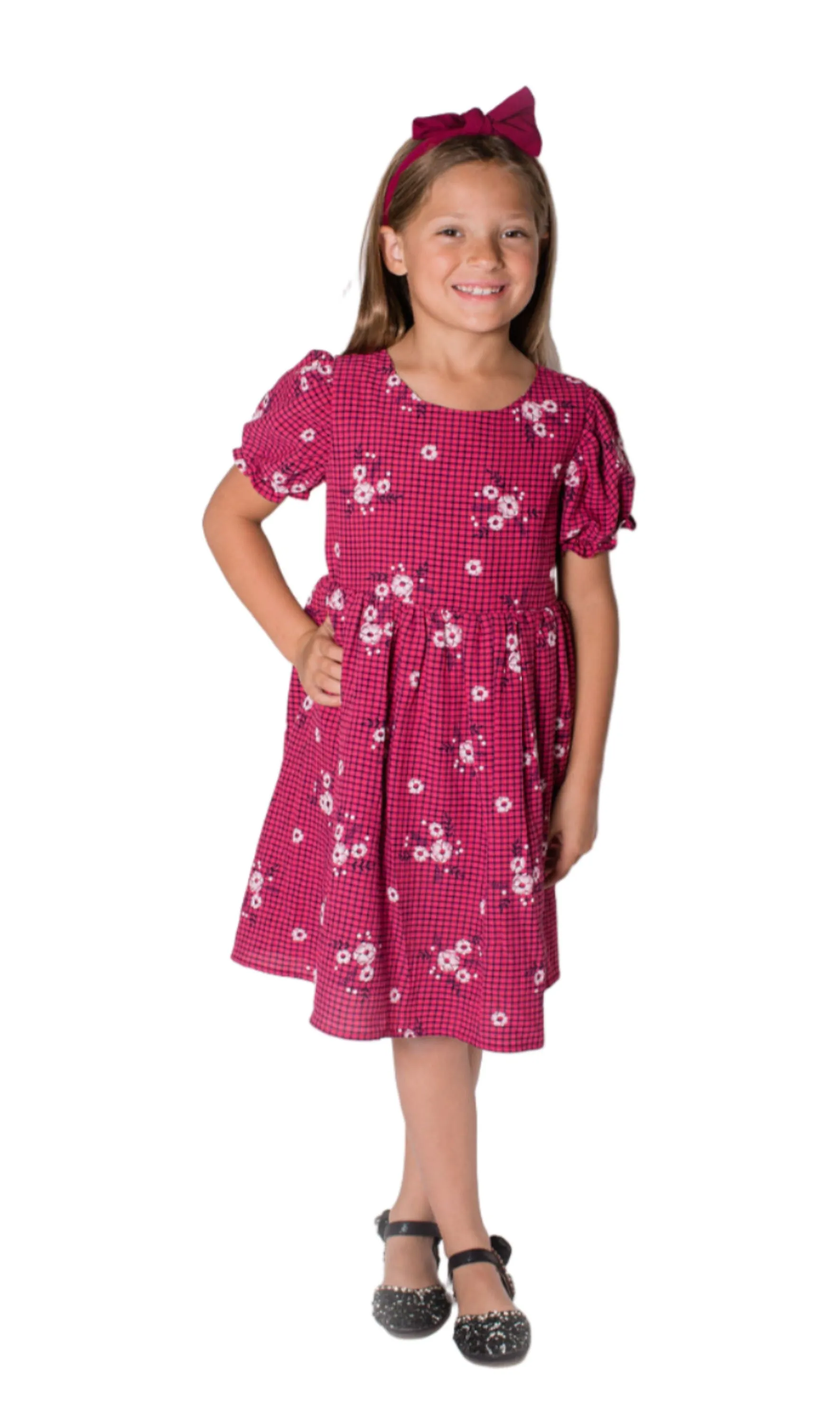 Baby Girl's & Little Girl's Burgundy Floral Dress