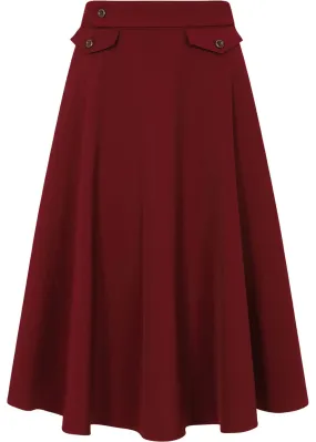 Banned Book Club 50's Swing Skirt Burgundy