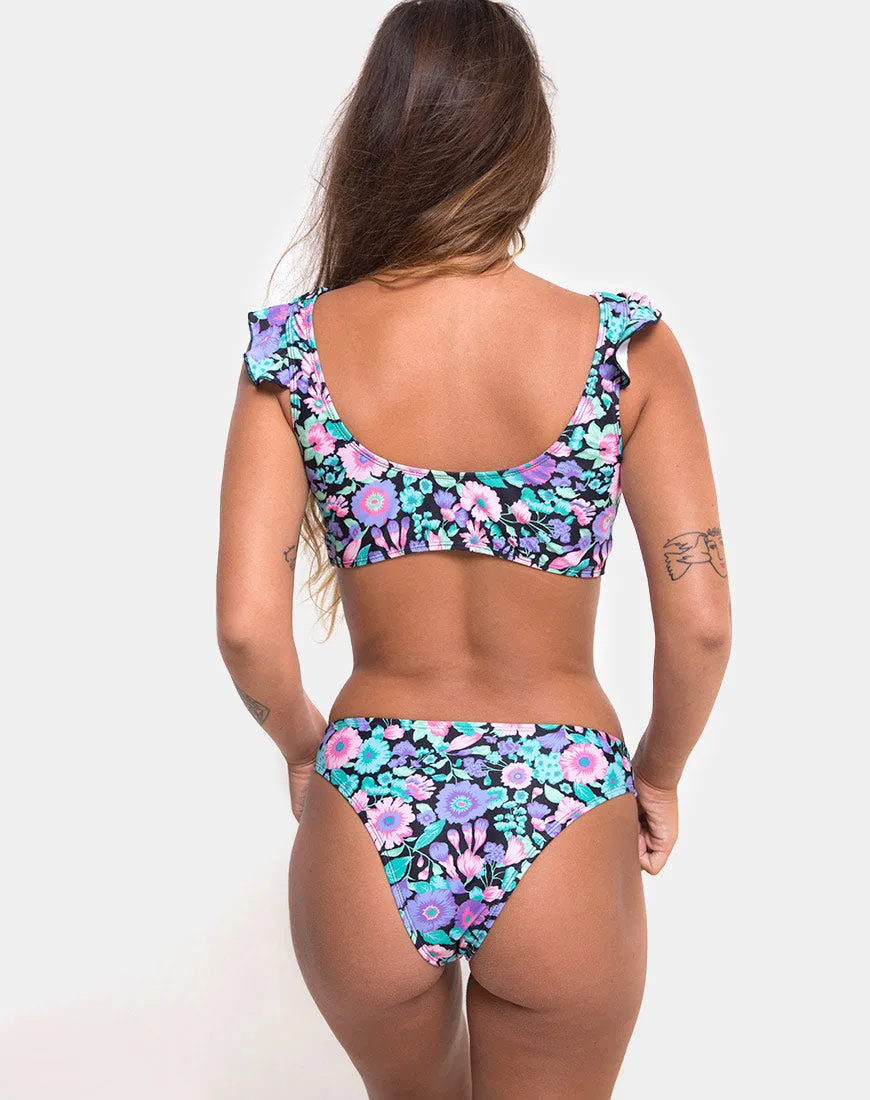 Bev Bikini Bottom in Illuminated Floral