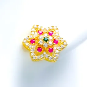 Blooming Pink 22k Gold CZ Tops