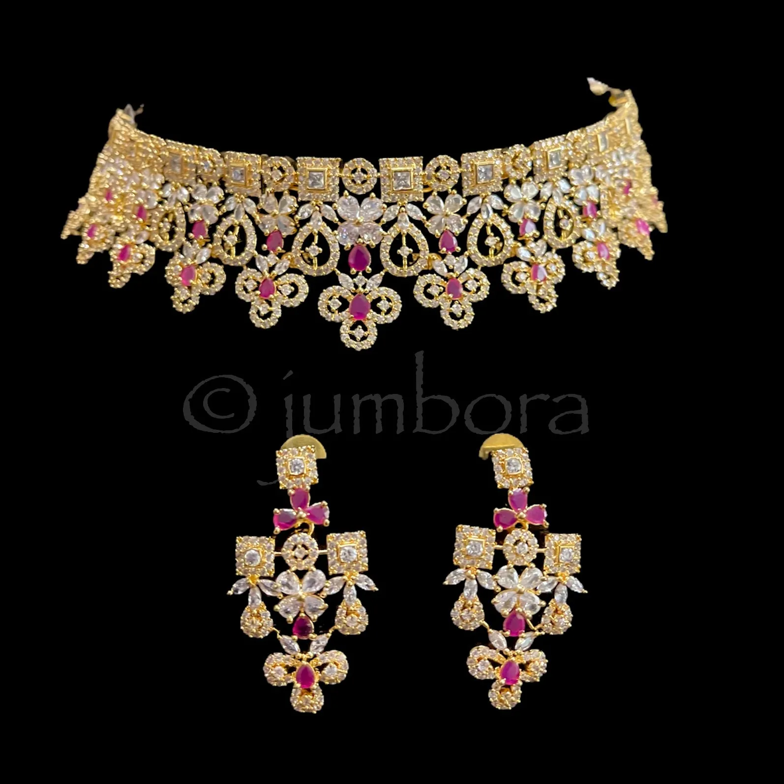 Bridal AD Zircon (CZ) Choker-style Necklace set