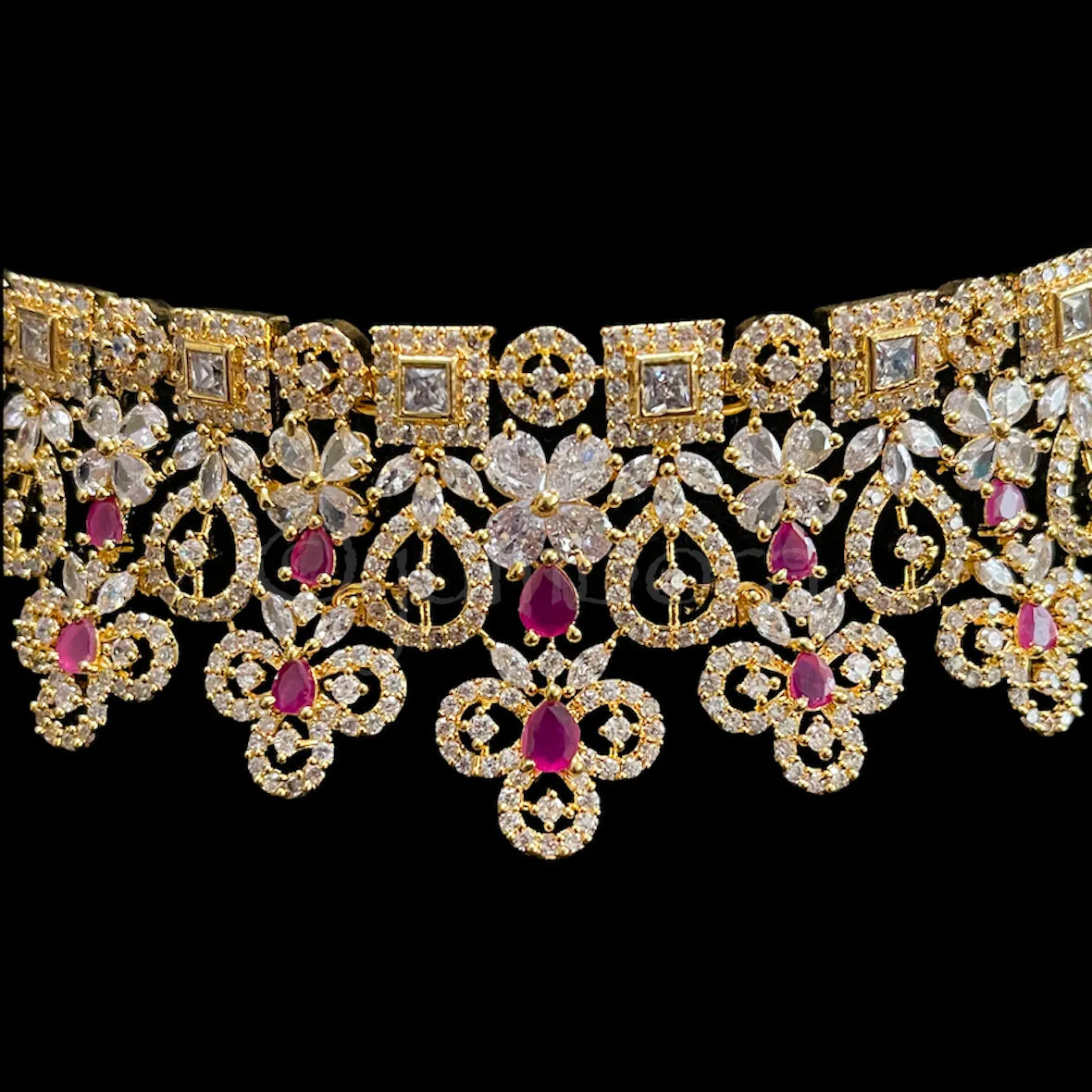 Bridal AD Zircon (CZ) Choker-style Necklace set