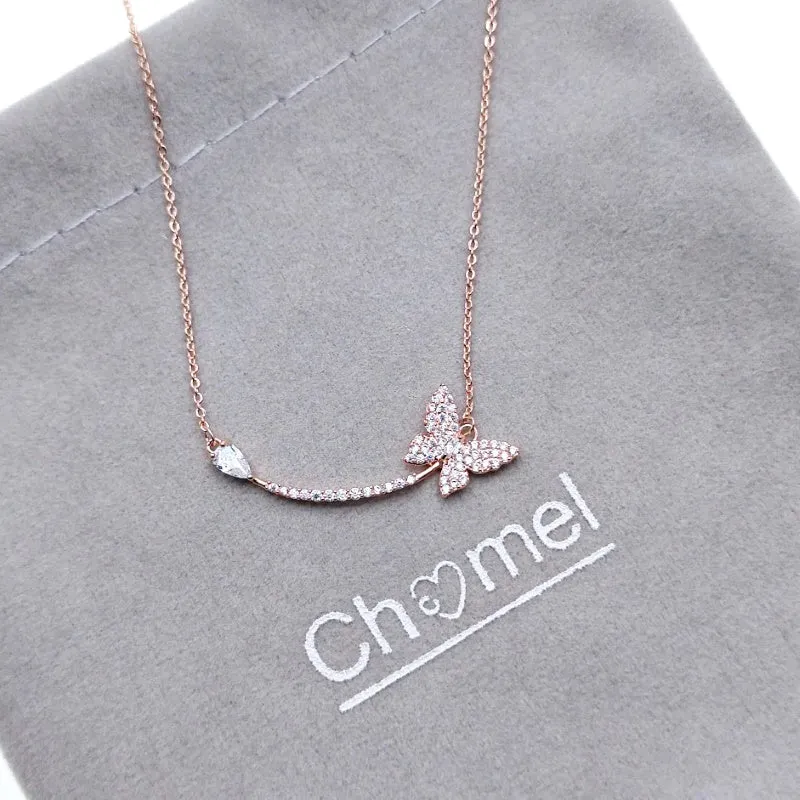 Butterfly Cubic Zirconia  Necklace