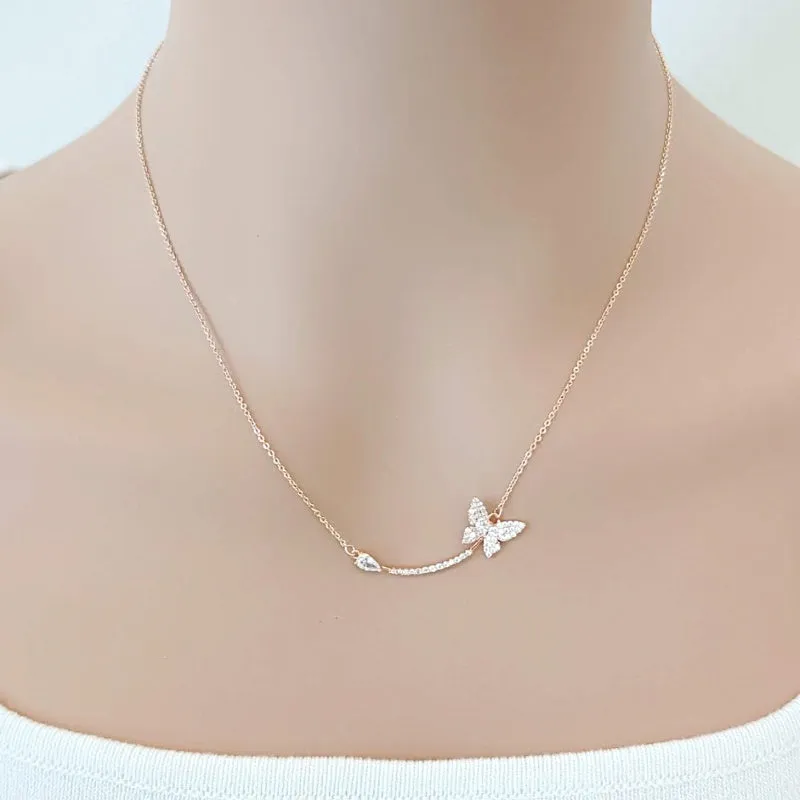 Butterfly Cubic Zirconia  Necklace