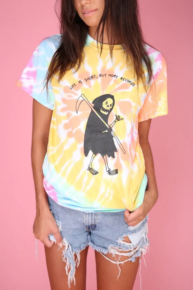 Buy More Records Grim Reaper Tie-Dye Graphic Unisex Tee