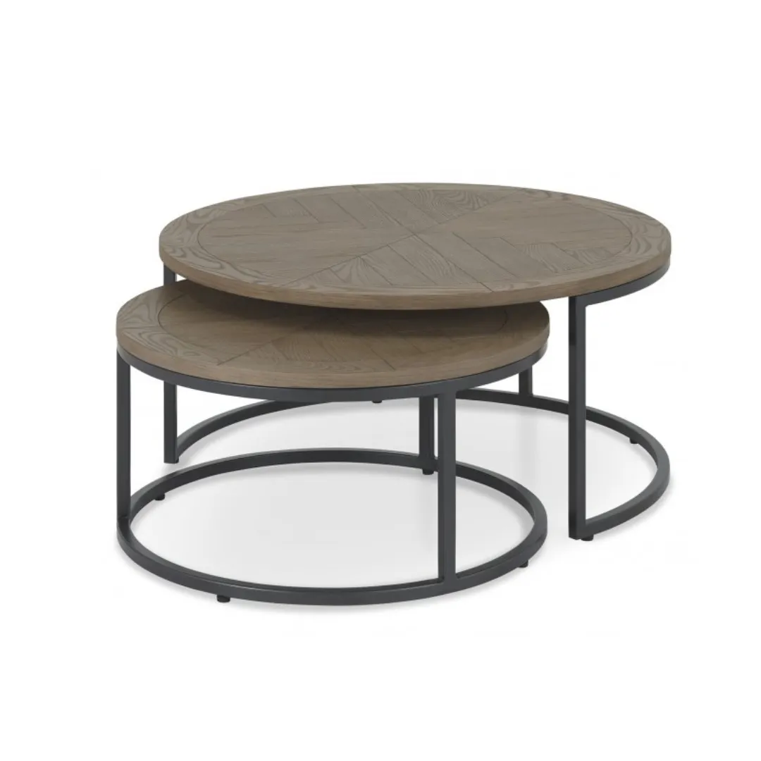 Chevron Weathered Ash Coffee Nest Of Tables