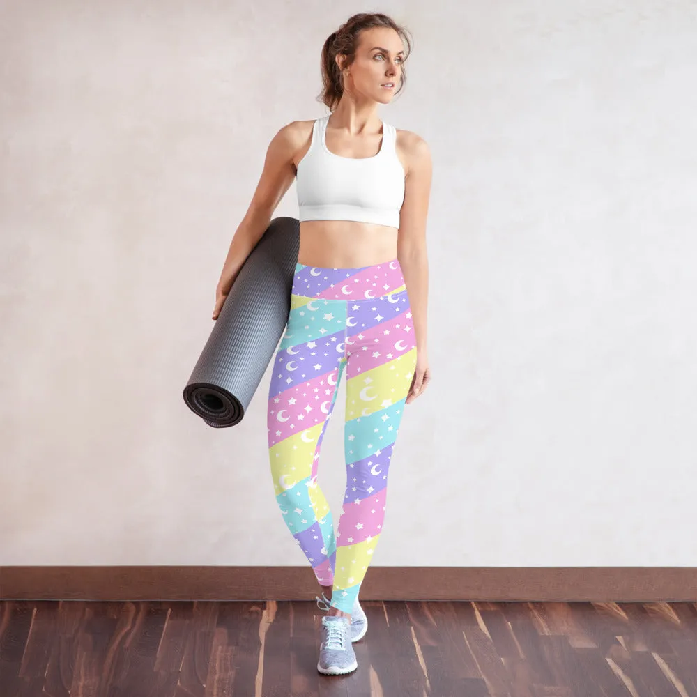 Cosmic Rainbow Yoga Leggings