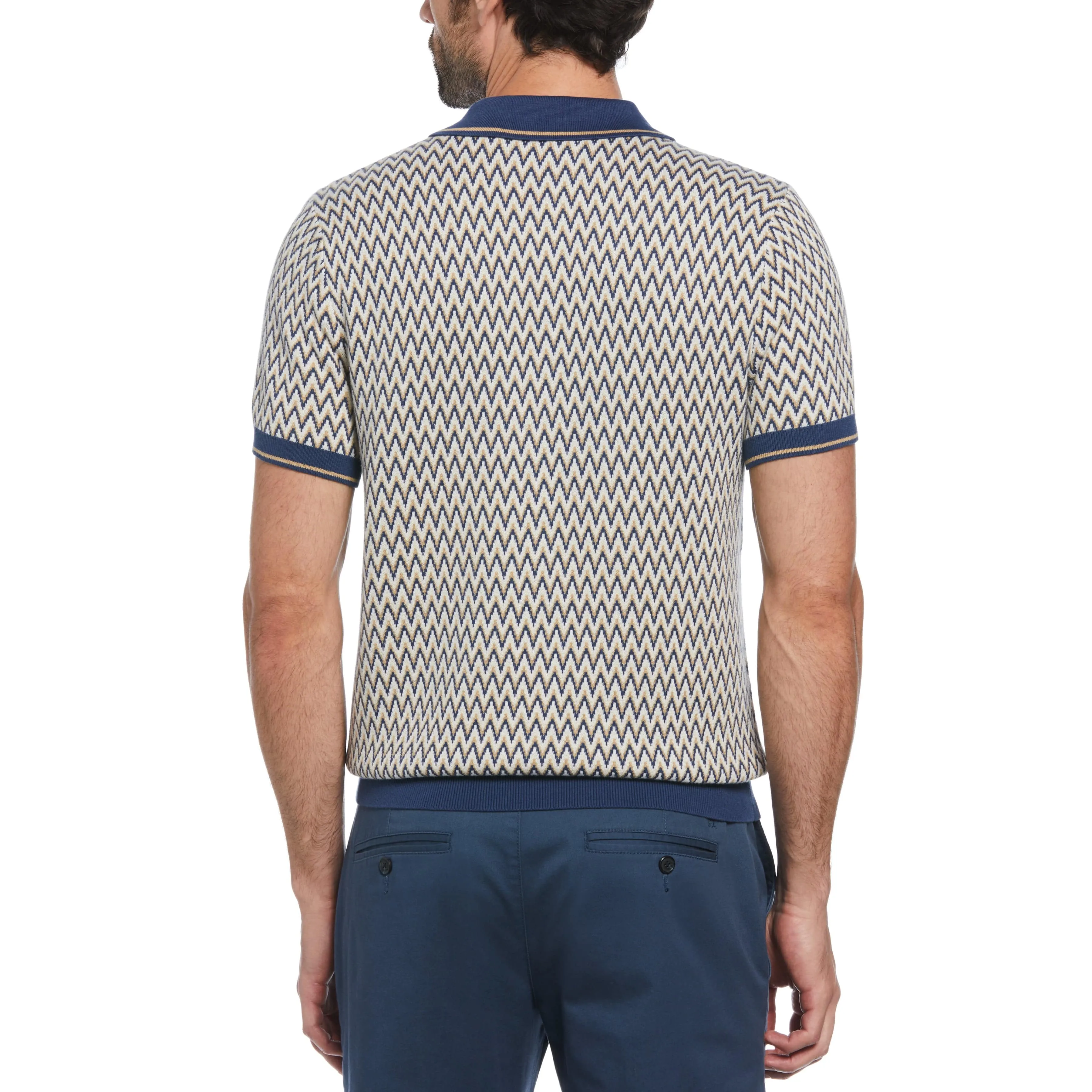 Cotton Jacquard Sweater Polo