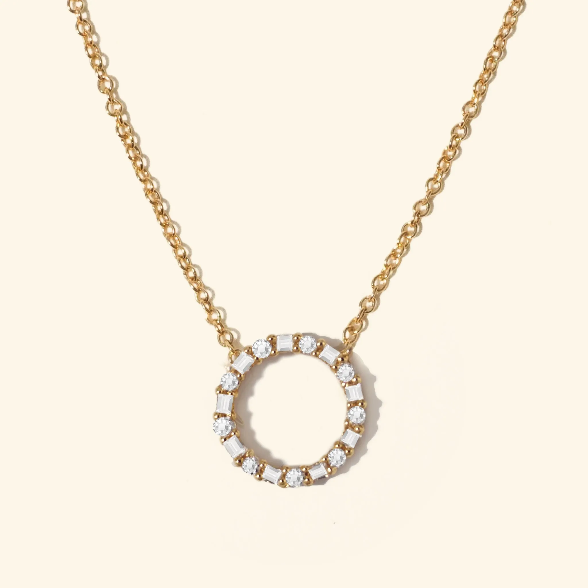 Crystal and Baguette Full Circle Necklace