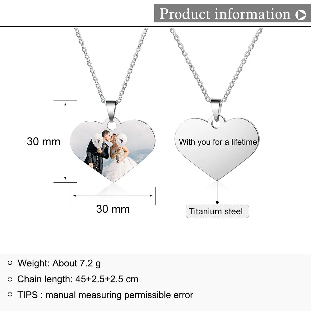 Custom Heart Necklace With Picture Inside- Best Meaningful Gift