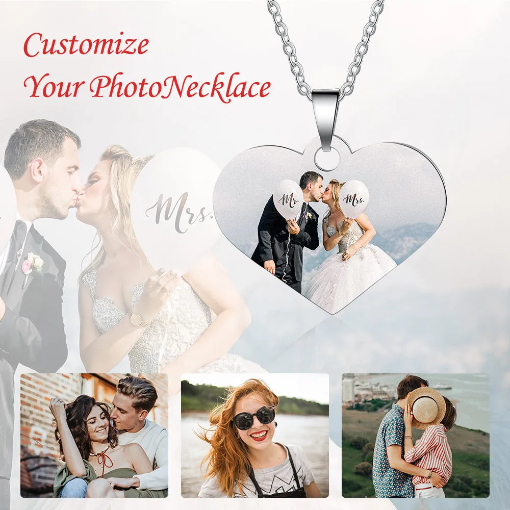 Custom Heart Necklace With Picture Inside- Best Meaningful Gift