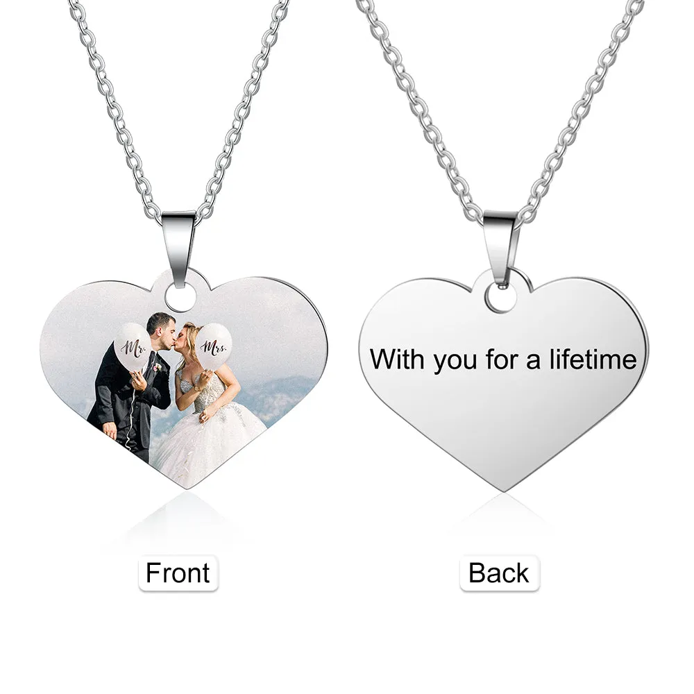 Custom Heart Necklace With Picture Inside- Best Meaningful Gift