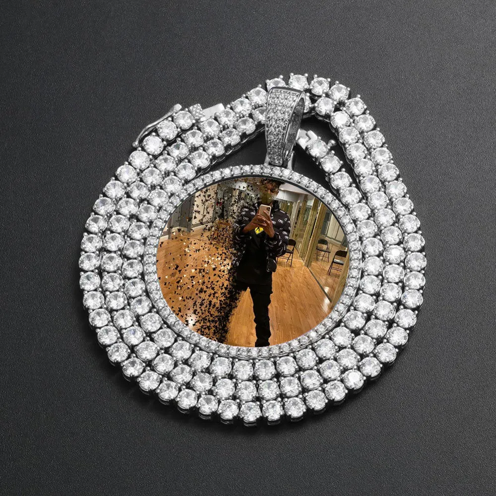 Custom Photo Medallion Necklace For Men and Women With Micro Nano Cz Stone