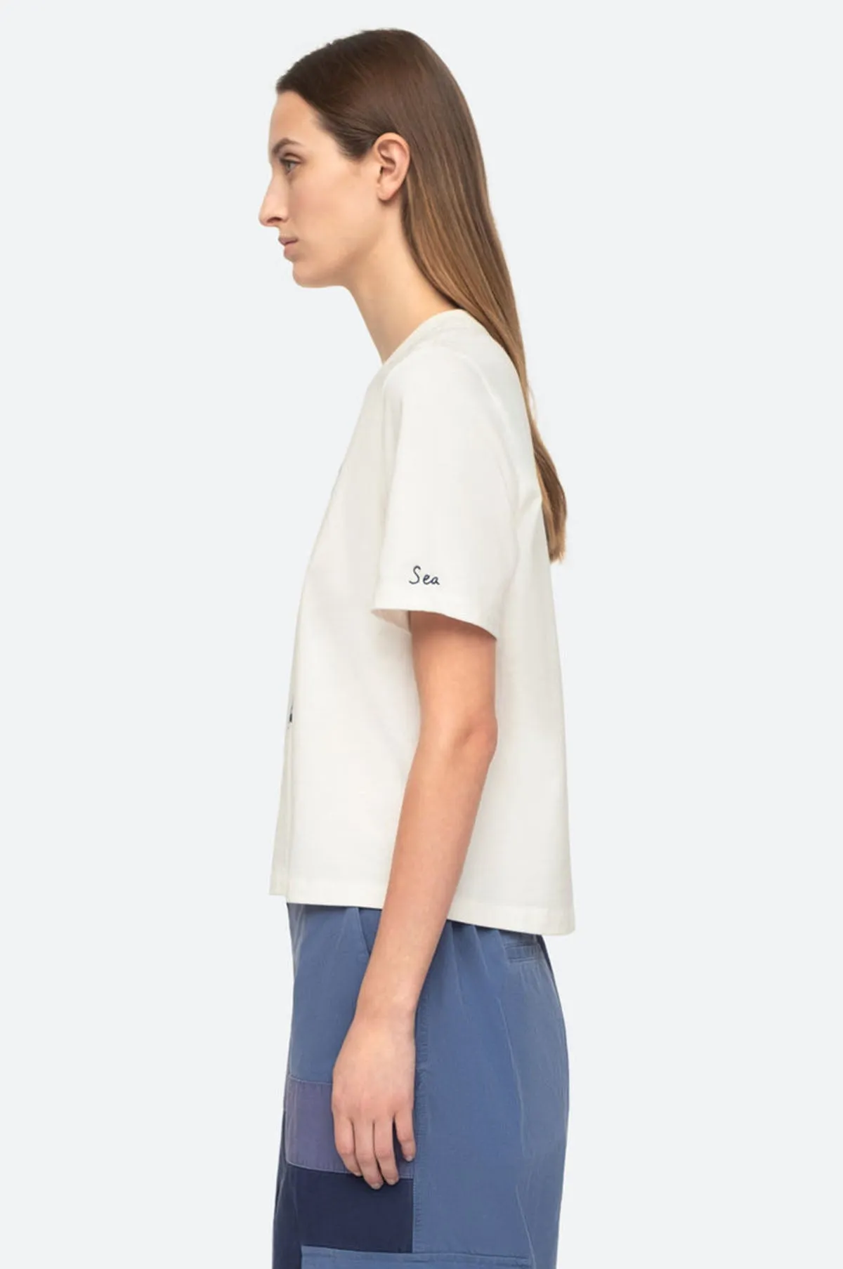 Demi French Workwear Knit T-Shirt White