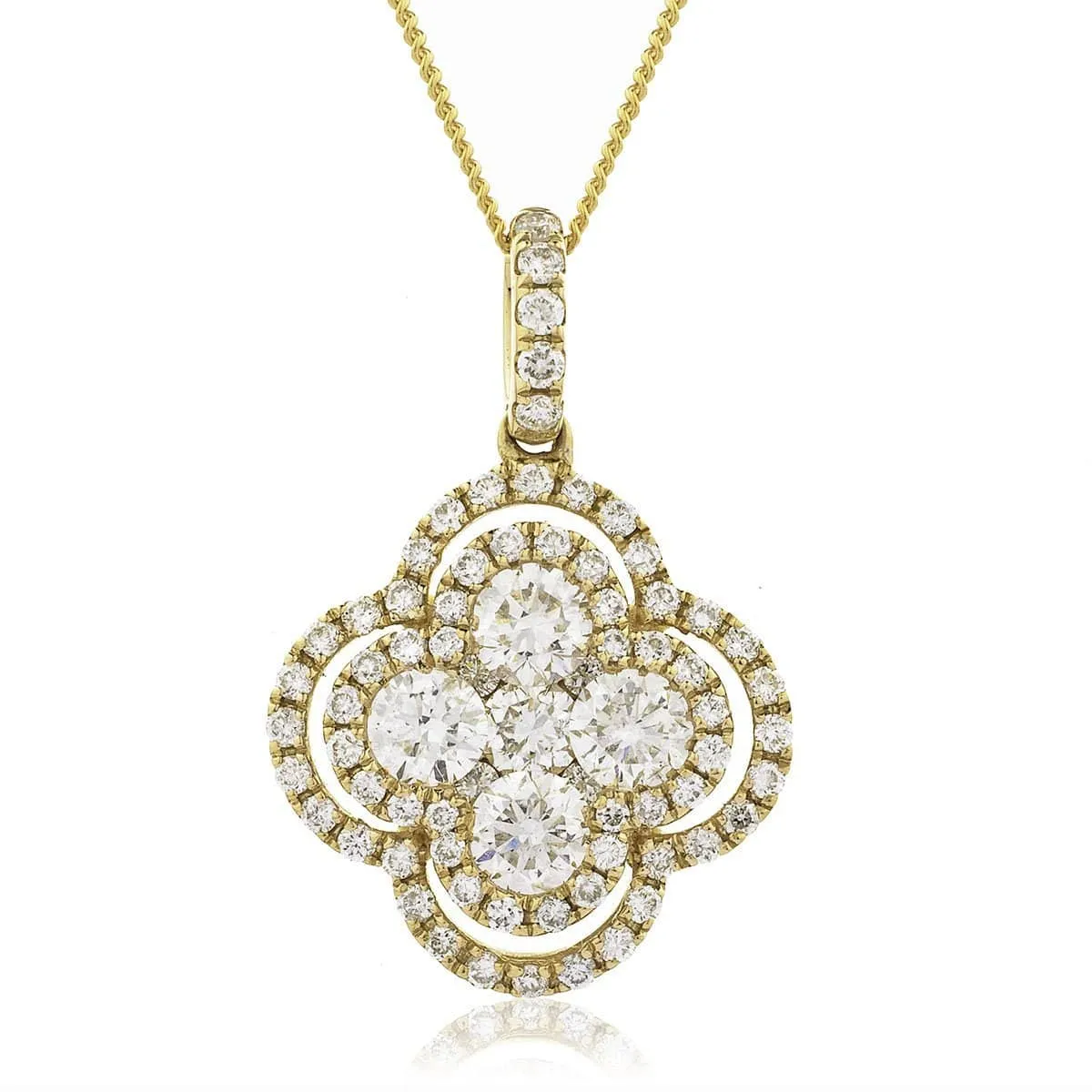 Diamond Cluster Pendant with an Open Halo