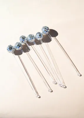 Disco Ball Drink Stirrers - Set of 6