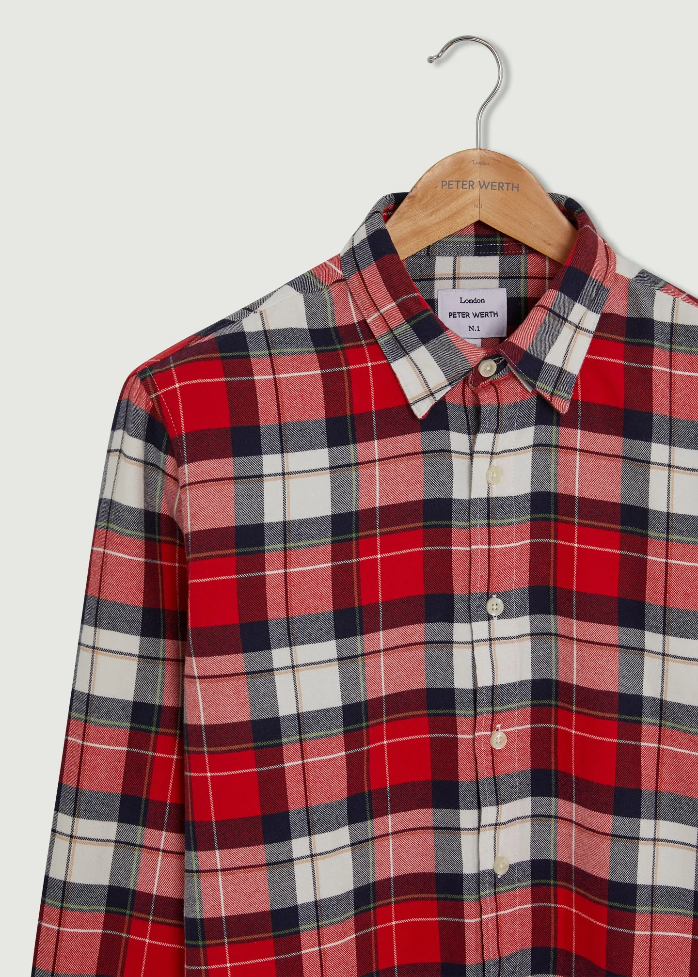 Red and White Dobney Long Sleeve Shirt