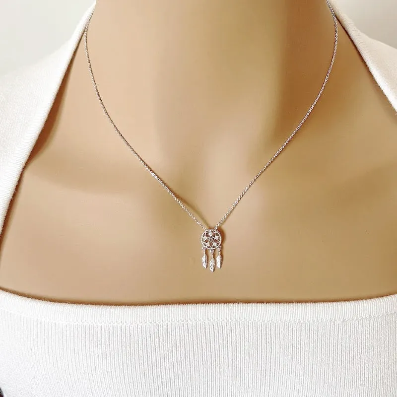 Dream Catcher Cubic Zirconia Necklace