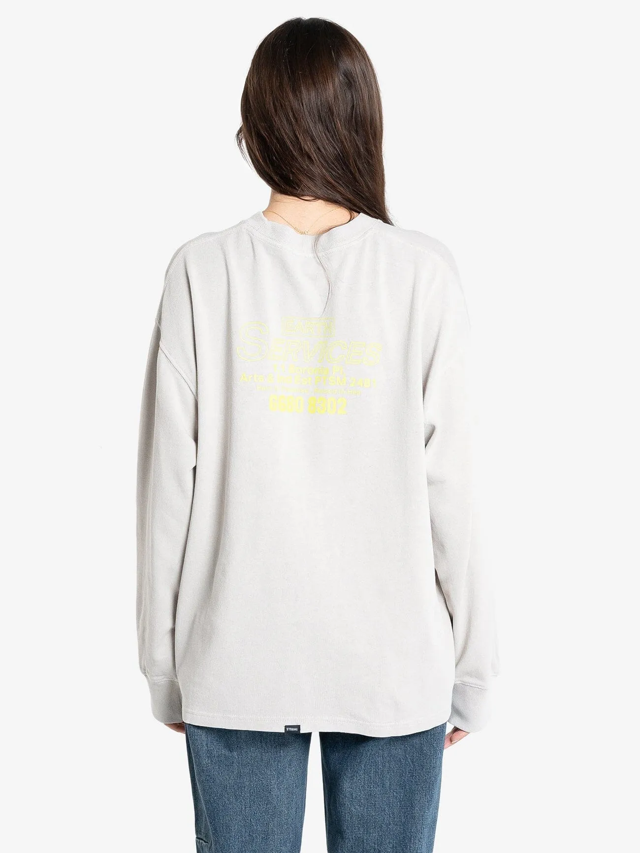 Earths Services Long Sleeve Oversized Tee - Oyster Grey