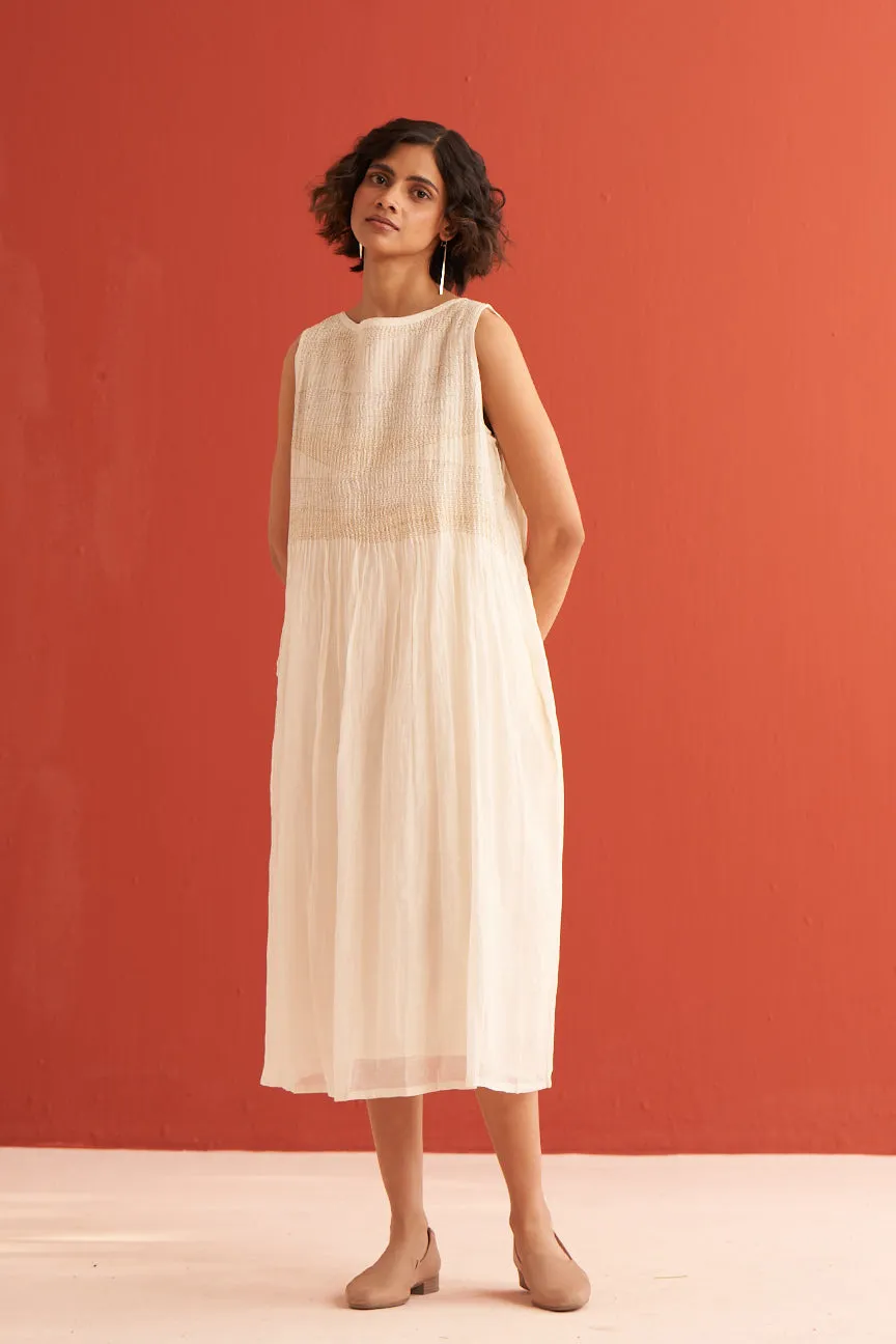 Eggshell embroidered summer dress