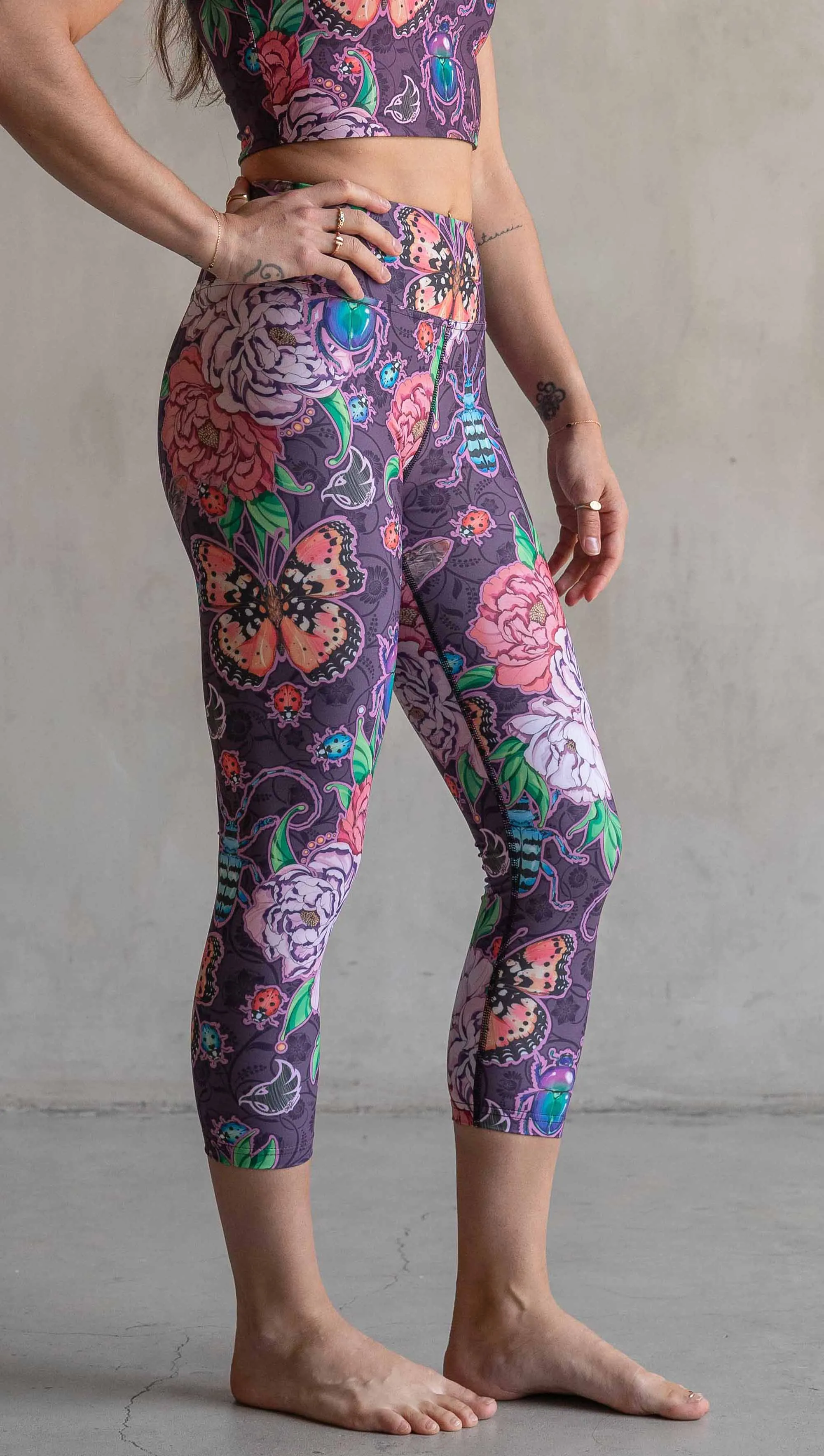 Enchanted Garden - Triathlon Capri Leggings - CUSTOM ORDER