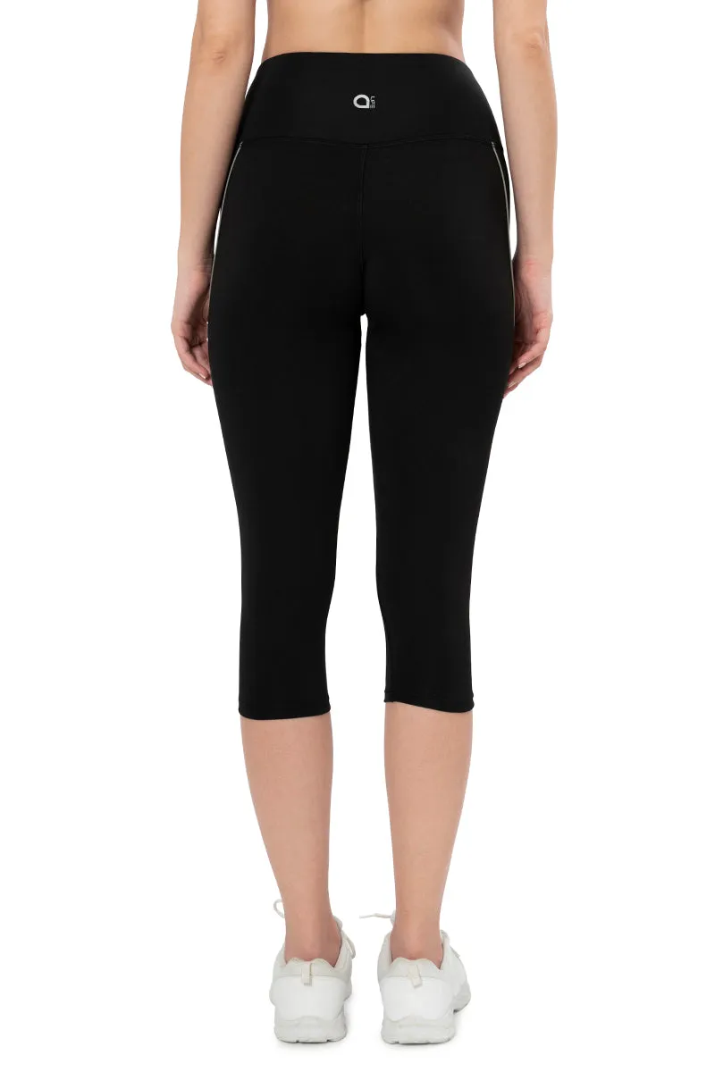 Energize High Rise Active Capri - Jet Black