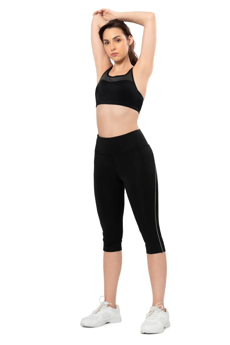 Energize High Rise Active Capri - Jet Black