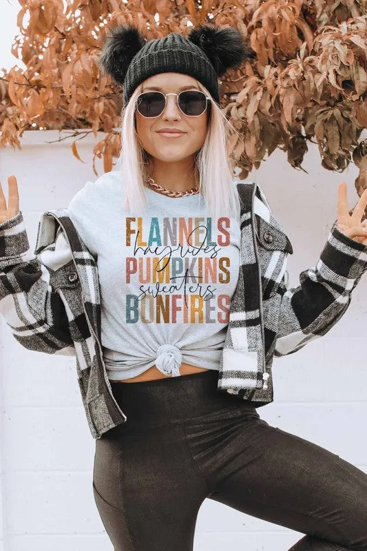 FLANNELS PUMPKINS BONFIRES GRAPHIC TEE