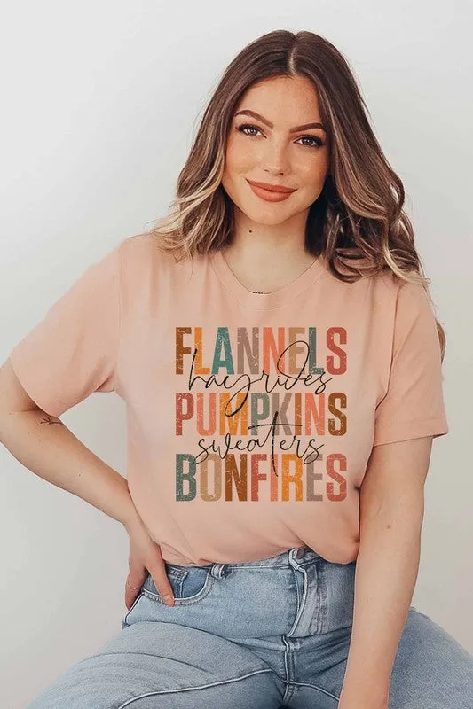 FLANNELS PUMPKINS BONFIRES GRAPHIC TEE