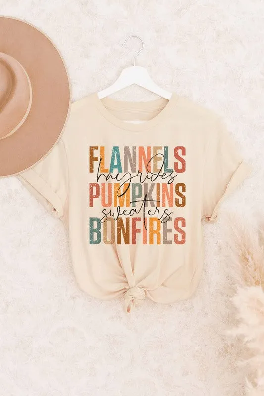 FLANNELS PUMPKINS BONFIRES GRAPHIC TEE