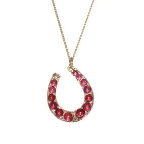 Garent & Diamond Horse Shoe Necklace