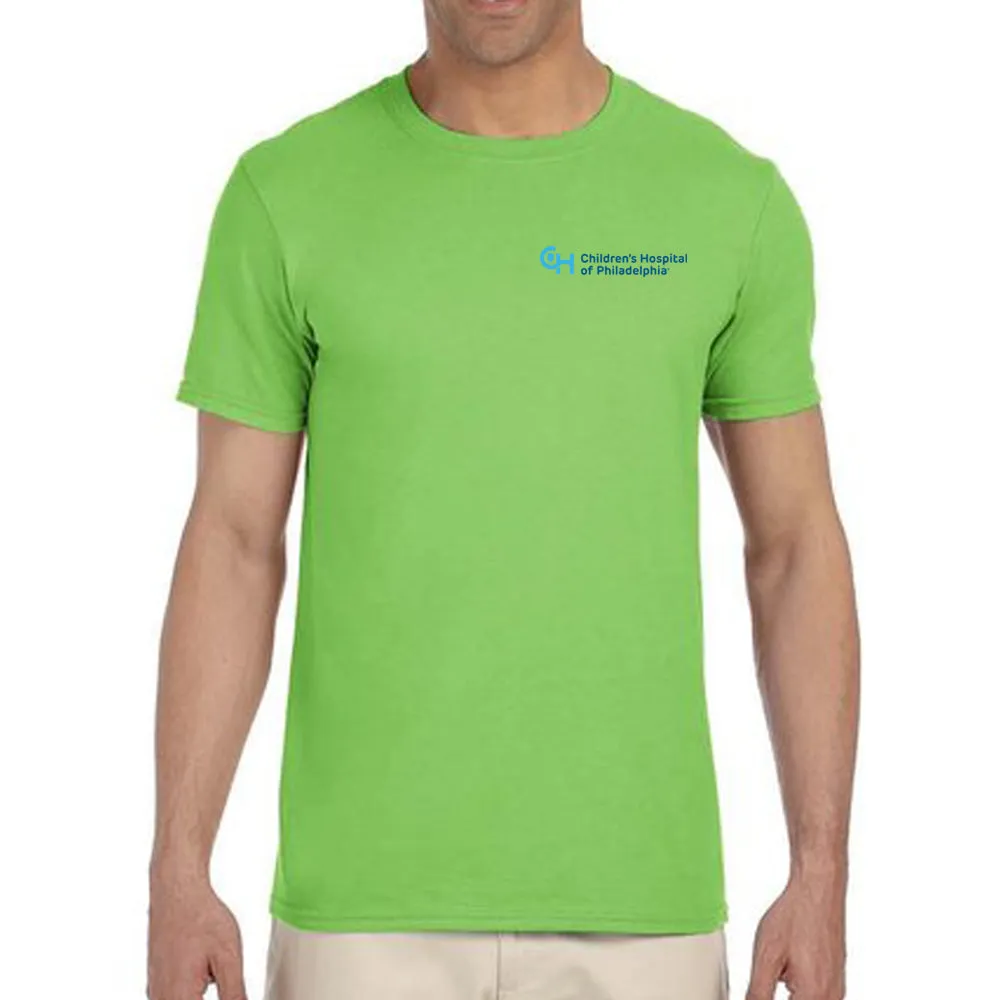 Gildan Adult Softstyle CHOP Bright Color T-Shirt with Light Blue Logo