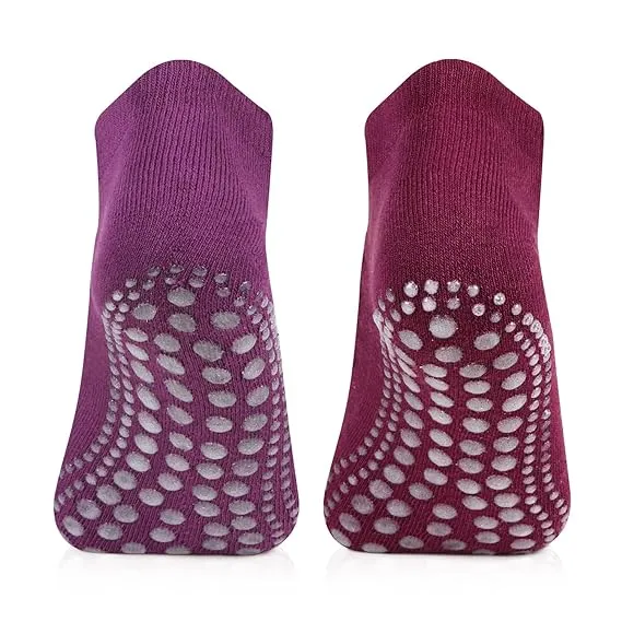 Girls Anti-Skid (Gripper) Yoga Socks In Combo - Pack Of 2