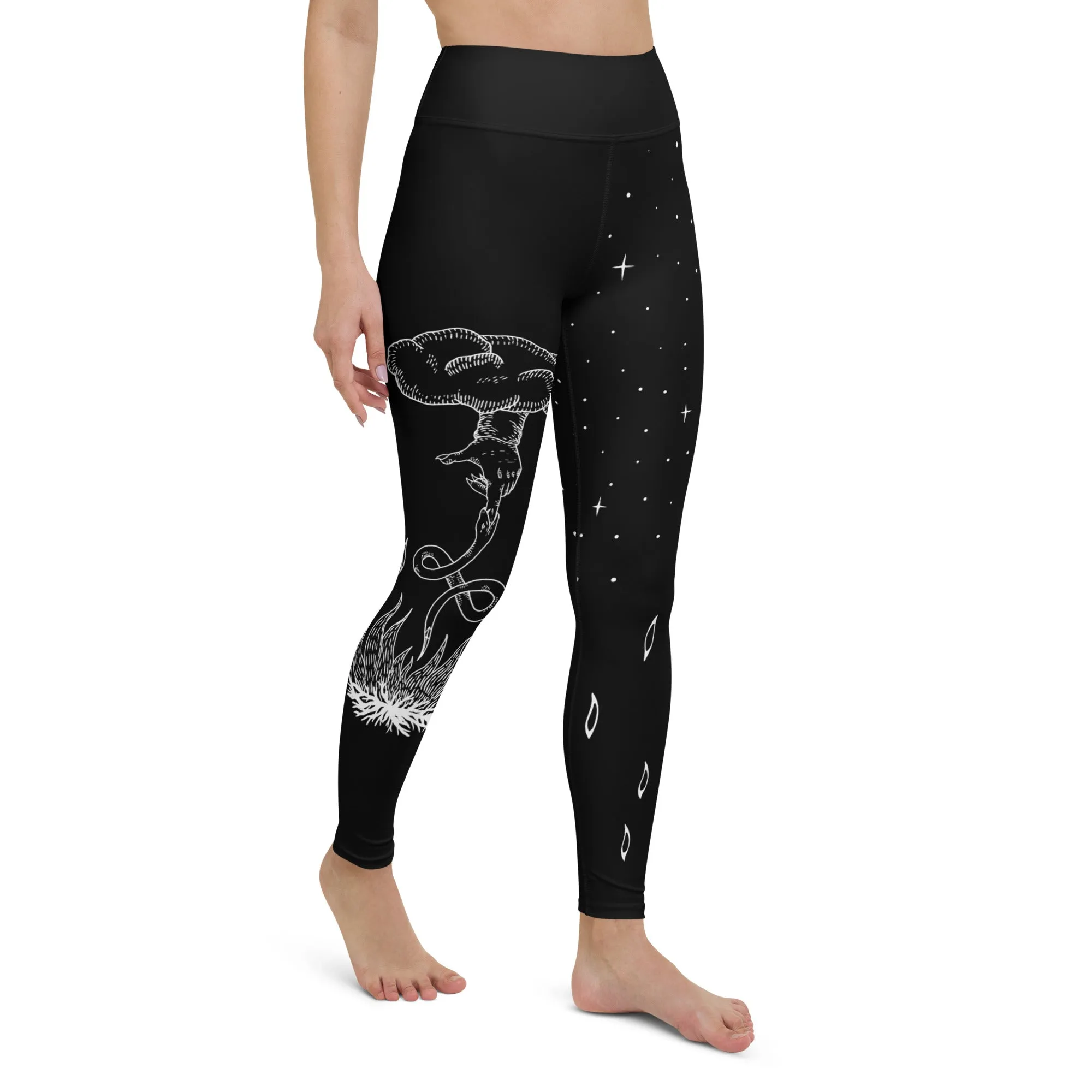 Godbane Leggings - Vegan UPF 50  Protection Dark Academia Goth Yoga Activewear Occult Witchy Leisurewear