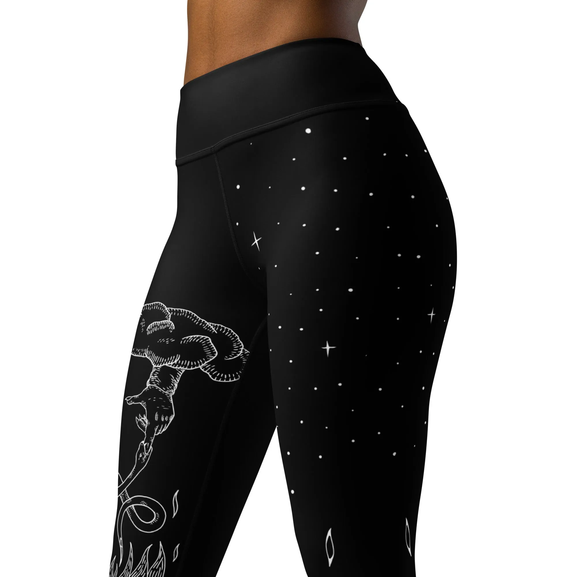 Godbane Leggings - Vegan UPF 50  Protection Dark Academia Goth Yoga Activewear Occult Witchy Leisurewear