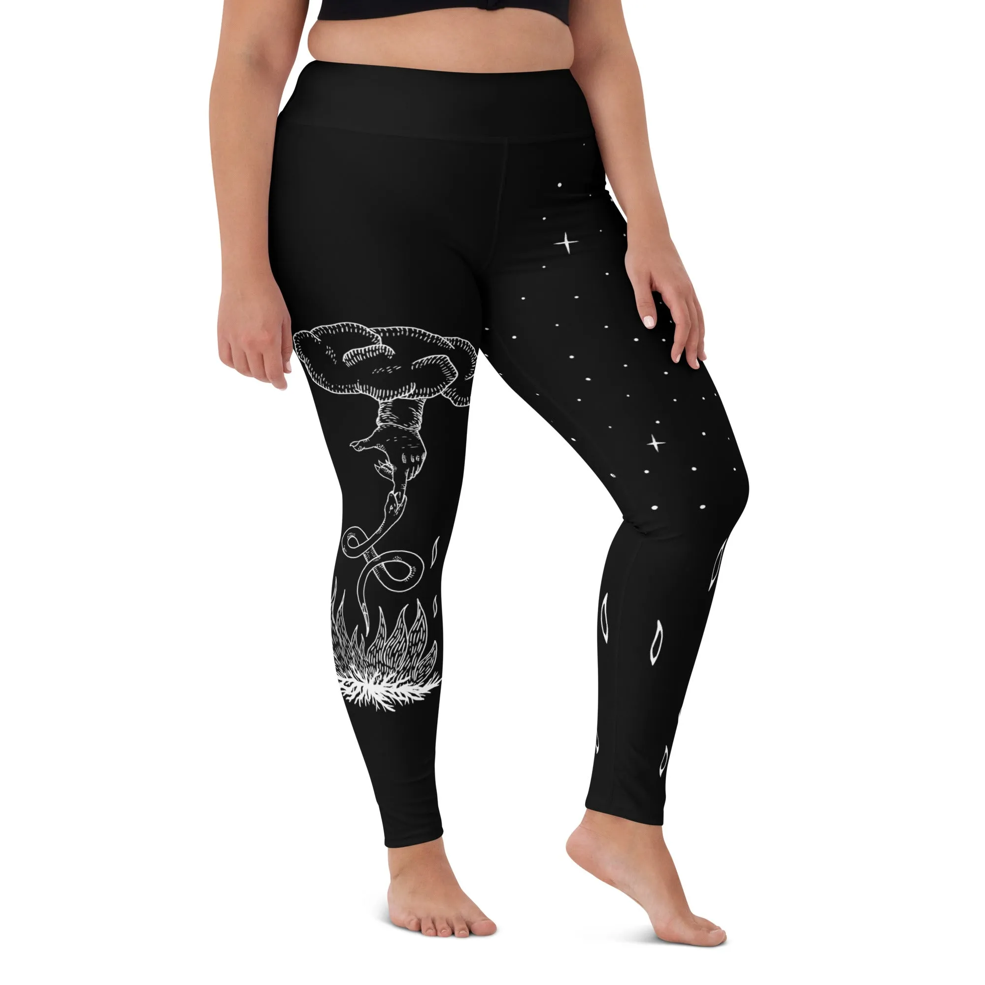 Godbane Leggings - Vegan UPF 50  Protection Dark Academia Goth Yoga Activewear Occult Witchy Leisurewear