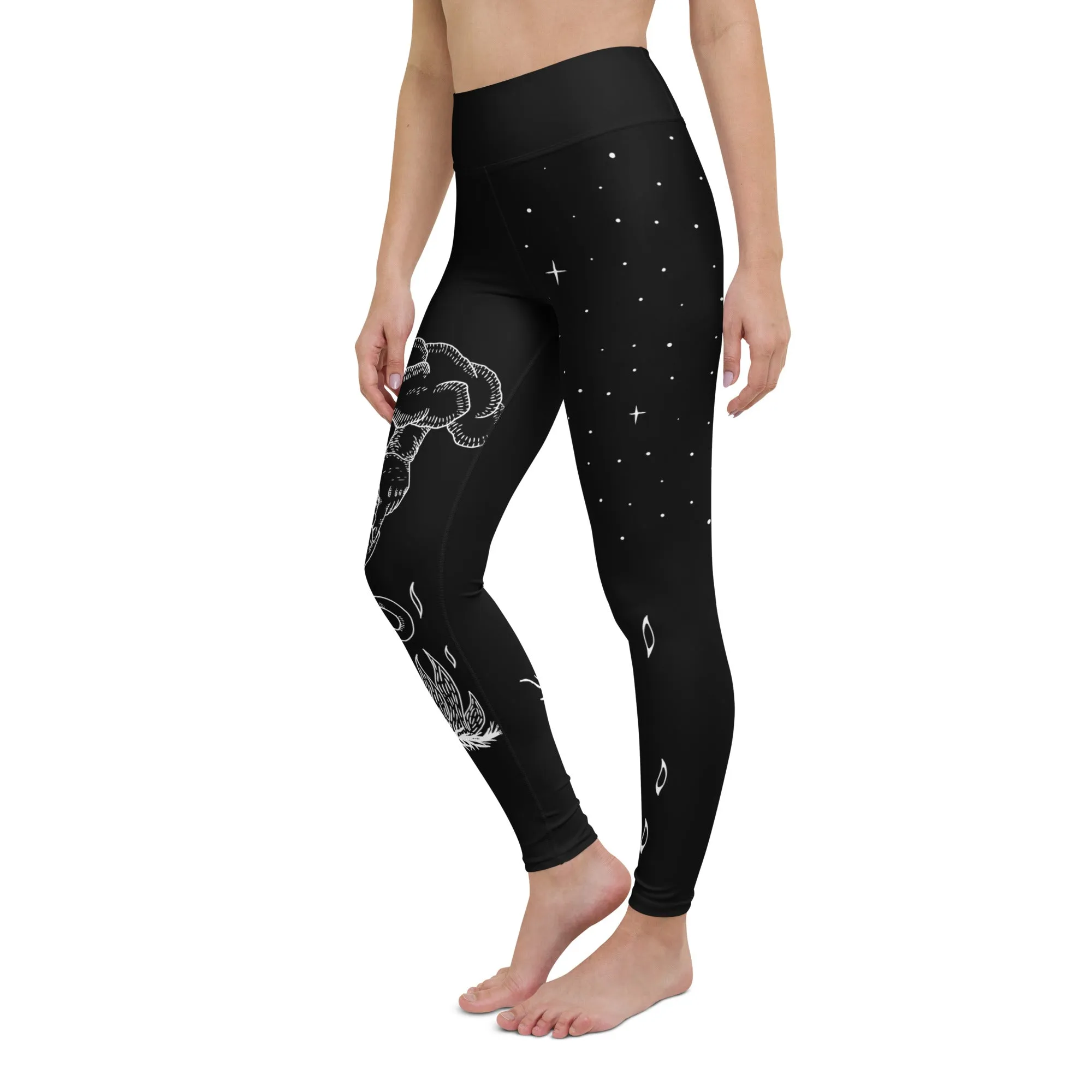 Godbane Leggings - Vegan UPF 50  Protection Dark Academia Goth Yoga Activewear Occult Witchy Leisurewear