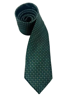 Green Octagram Print Silk Tie